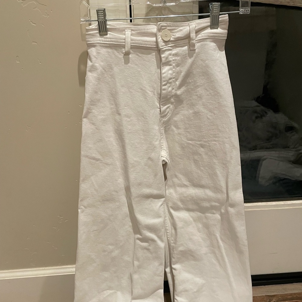 white zara pants